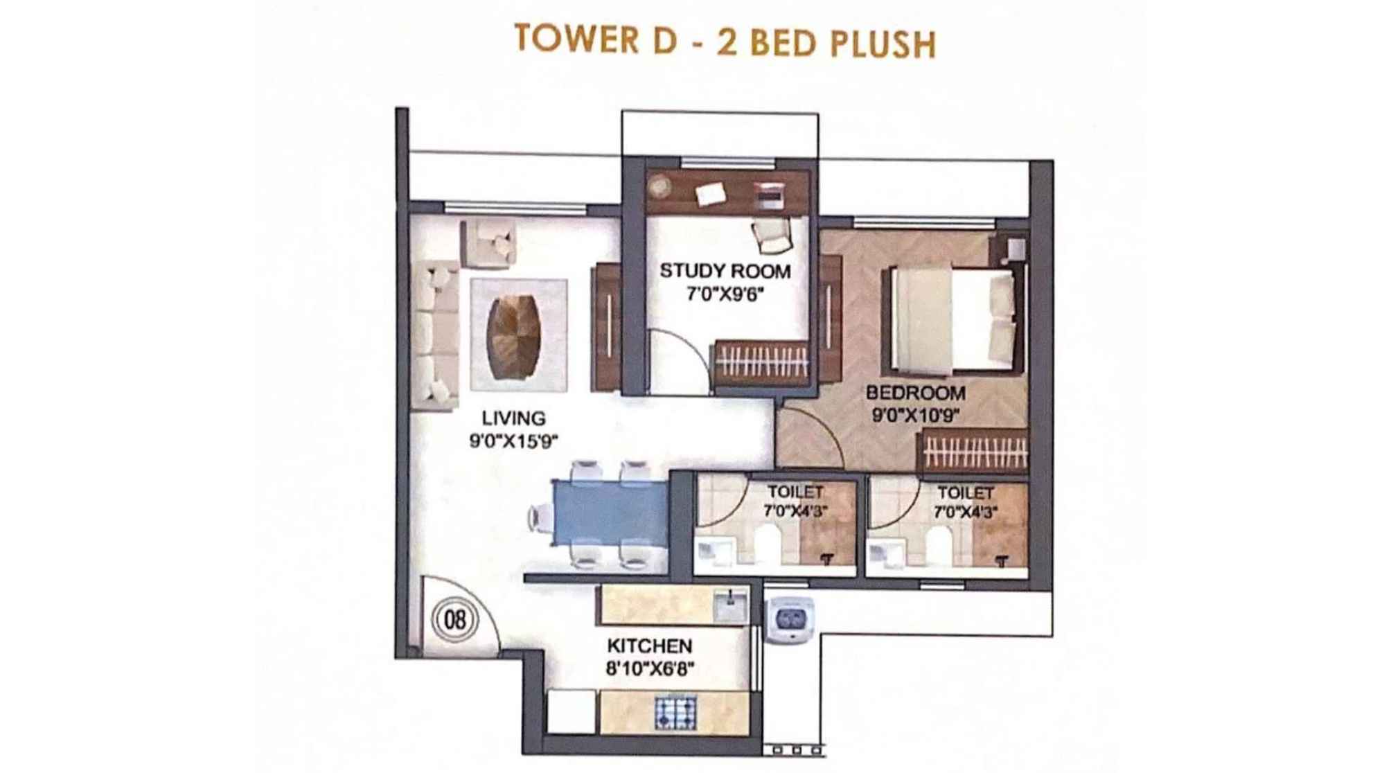 Runwal-Enchanted-Tower-D-Floor-Plan-2-BHK-Plush-580-sqft