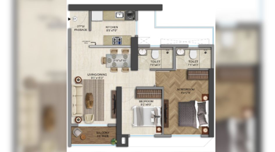 Runwal-Enchanted-Tower-E-1BHK-unit